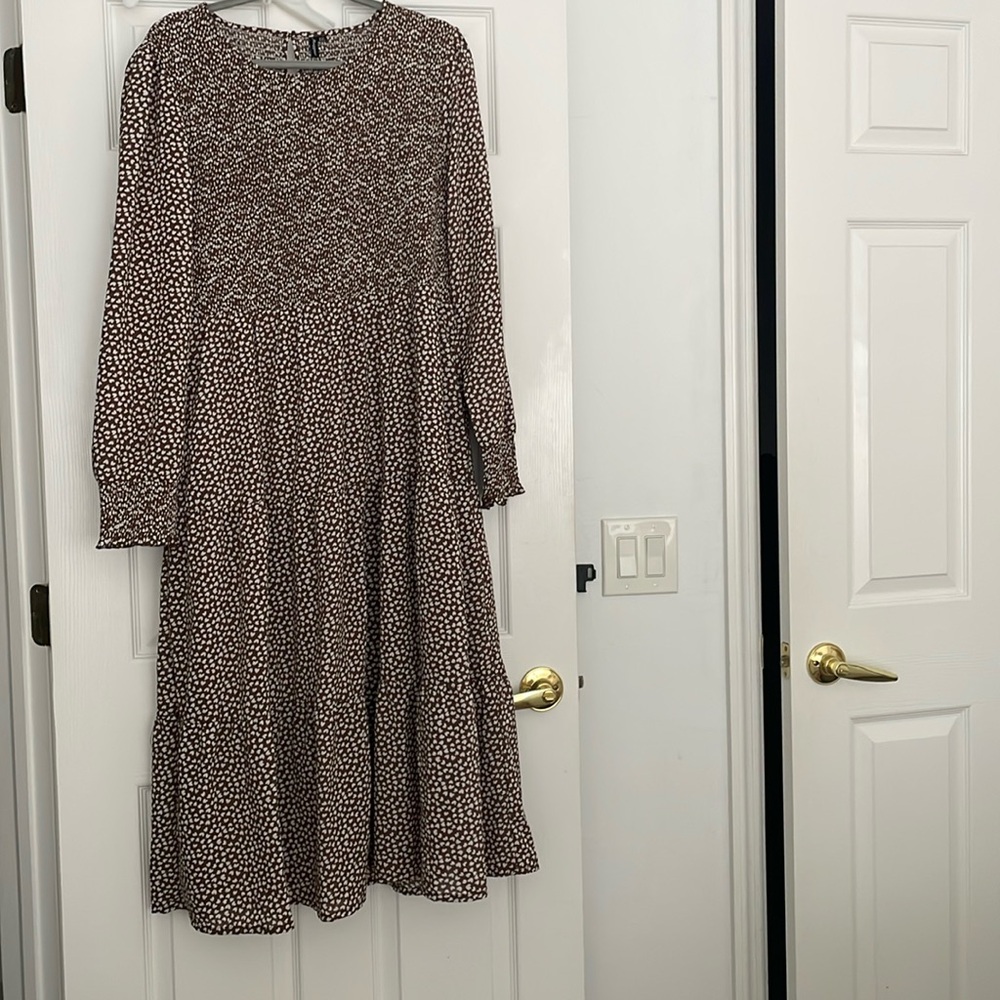 Brown floral dress